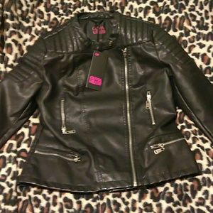 Black leather jacket